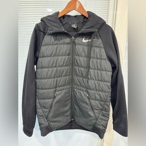 Nike Black Quilted Hooded Jacket